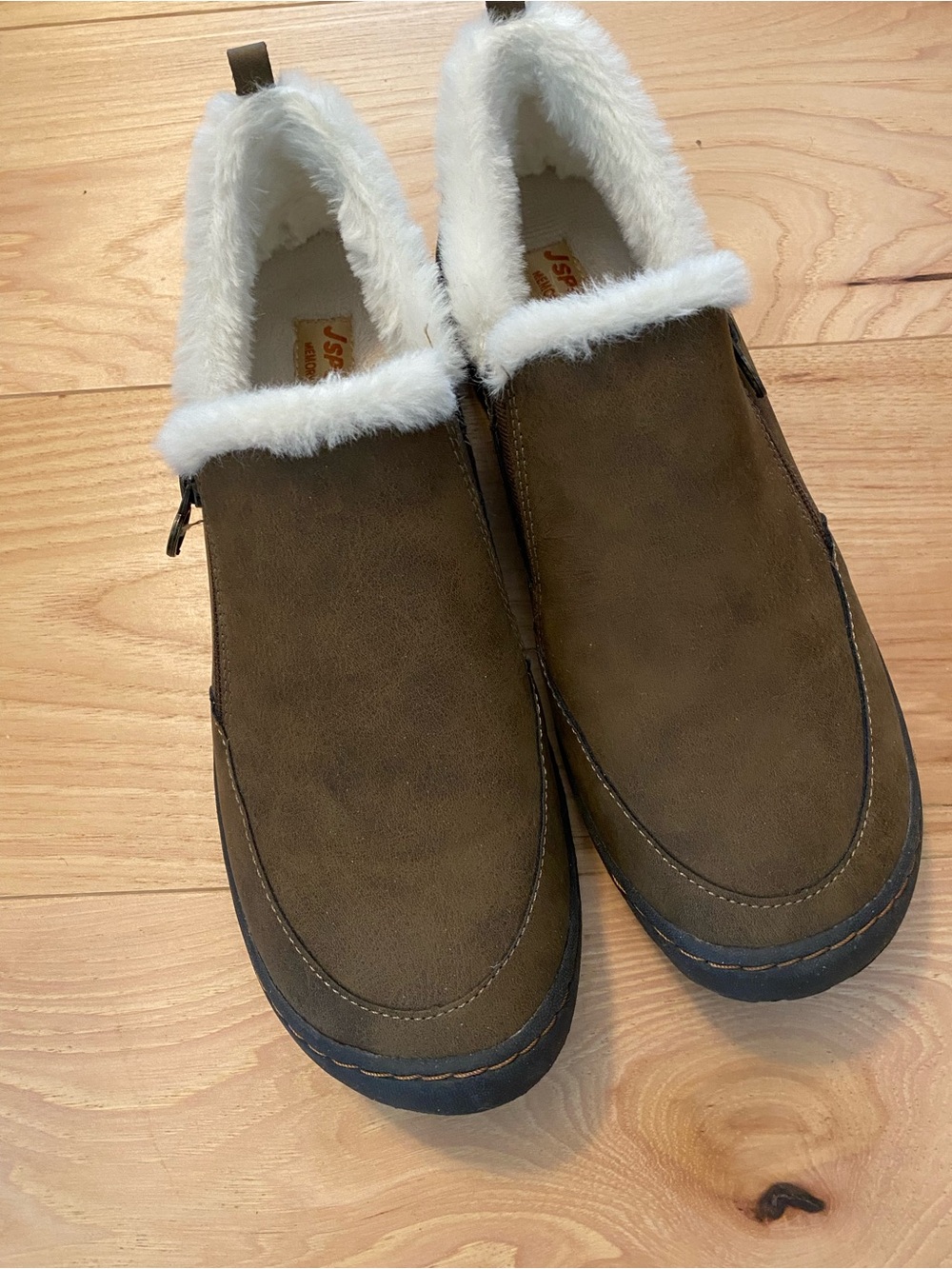 Women’s Brown Faux-Fur Lined Slip-On Shoes